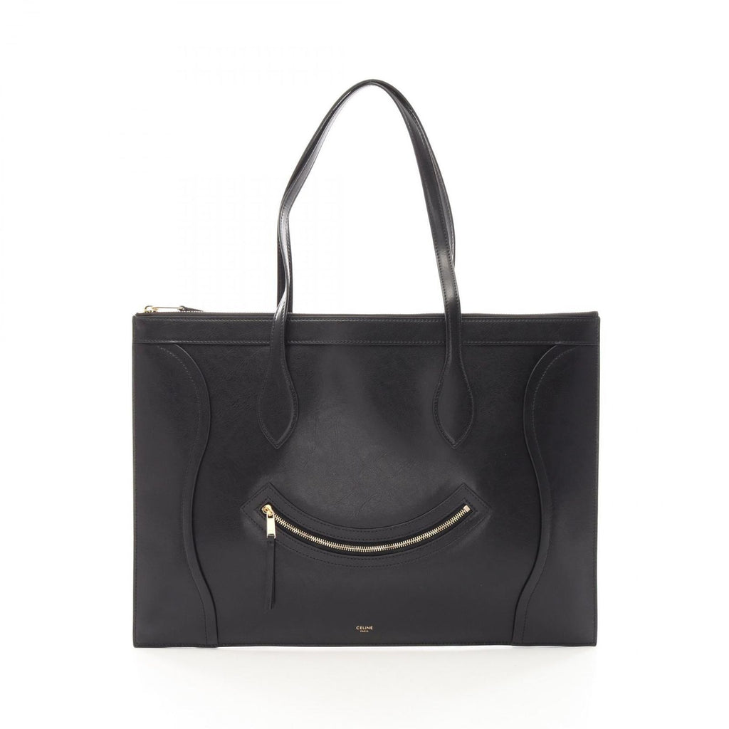 Celine Tote Flat Luggage Black Leather