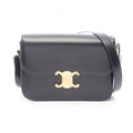 Celine Shoulder Bag Classic Triomphe Black Leather
