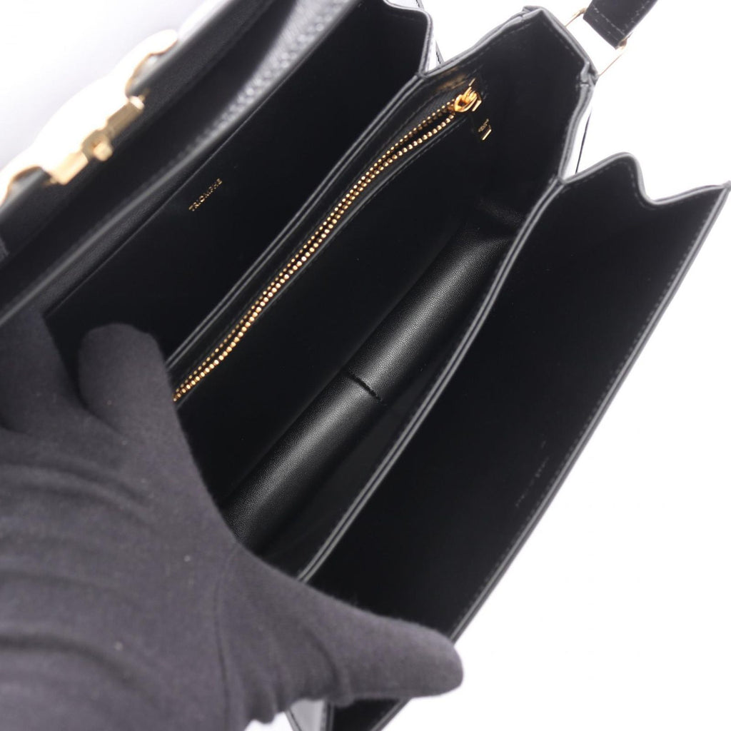 Celine Shoulder Bag Classic Triomphe Black Leather — view 3