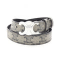 Celine Belt Triomphe Silver Gray Leather