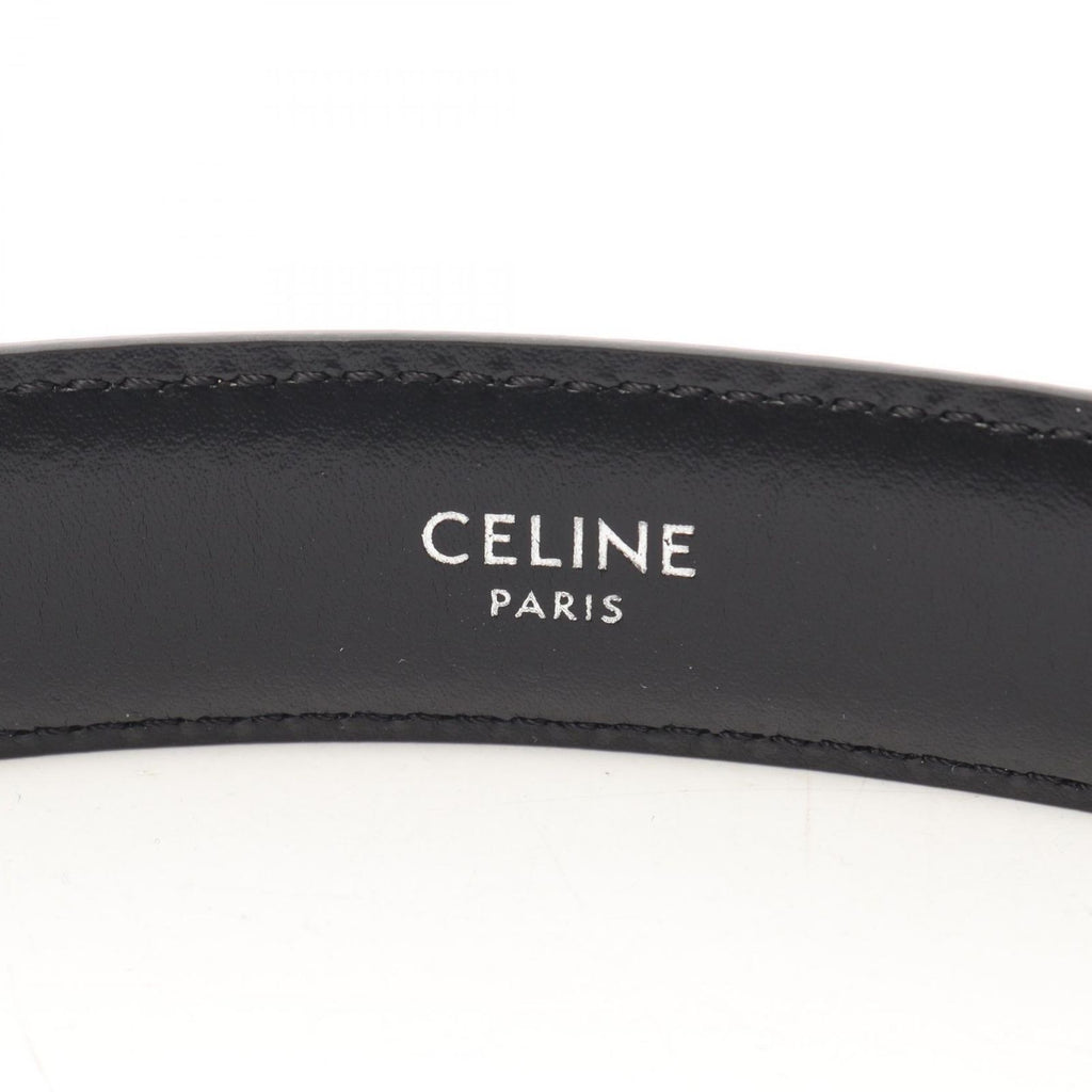 Celine Belt Triomphe Silver Gray Leather — view 4