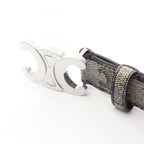 Celine Belt Triomphe Silver Gray Leather — view 2