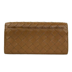 Bottega Veneta Wallet Flap Maxi Intrecciato Brown Beige Leather — view 2