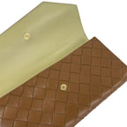 Bottega Veneta Wallet Flap Maxi Intrecciato Brown Beige Leather — view 3