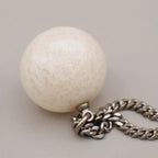 Chanel Necklace CC Logo Silver Off White — view 3