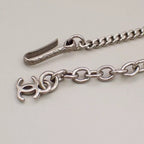 Chanel Necklace CC Logo Silver Off White — view 7