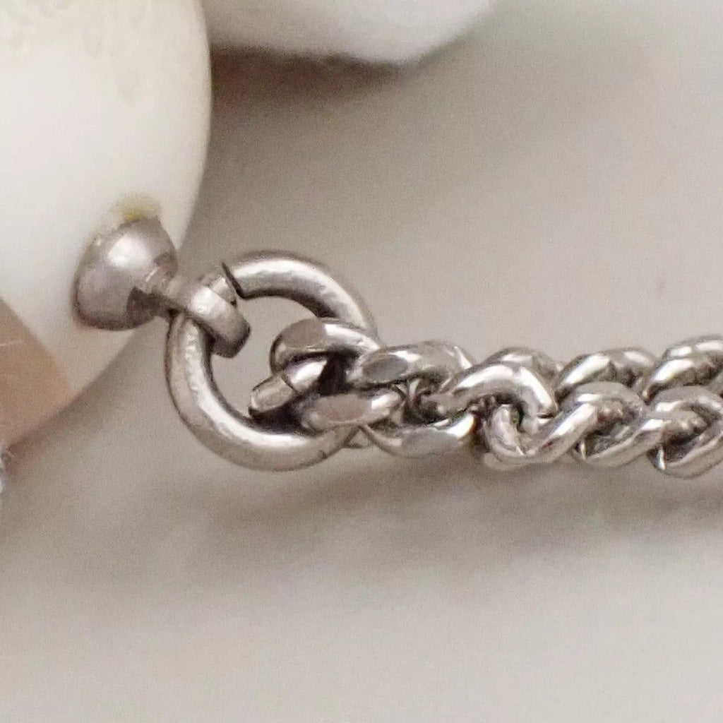 Chanel Necklace CC Logo Silver Off White — view 6