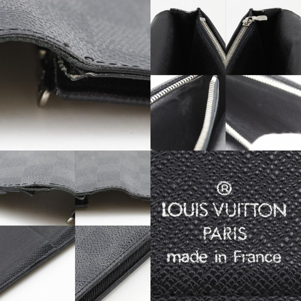 Louis Vuitton Portefeuille Brazza Damier Graphite Canvas Black Wallet — view 9