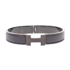 Hermes Bracelet Click HH Bangle Enamel Leather So Black — view 2