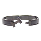 Hermes Bracelet Click HH Bangle Enamel Leather So Black — view 3