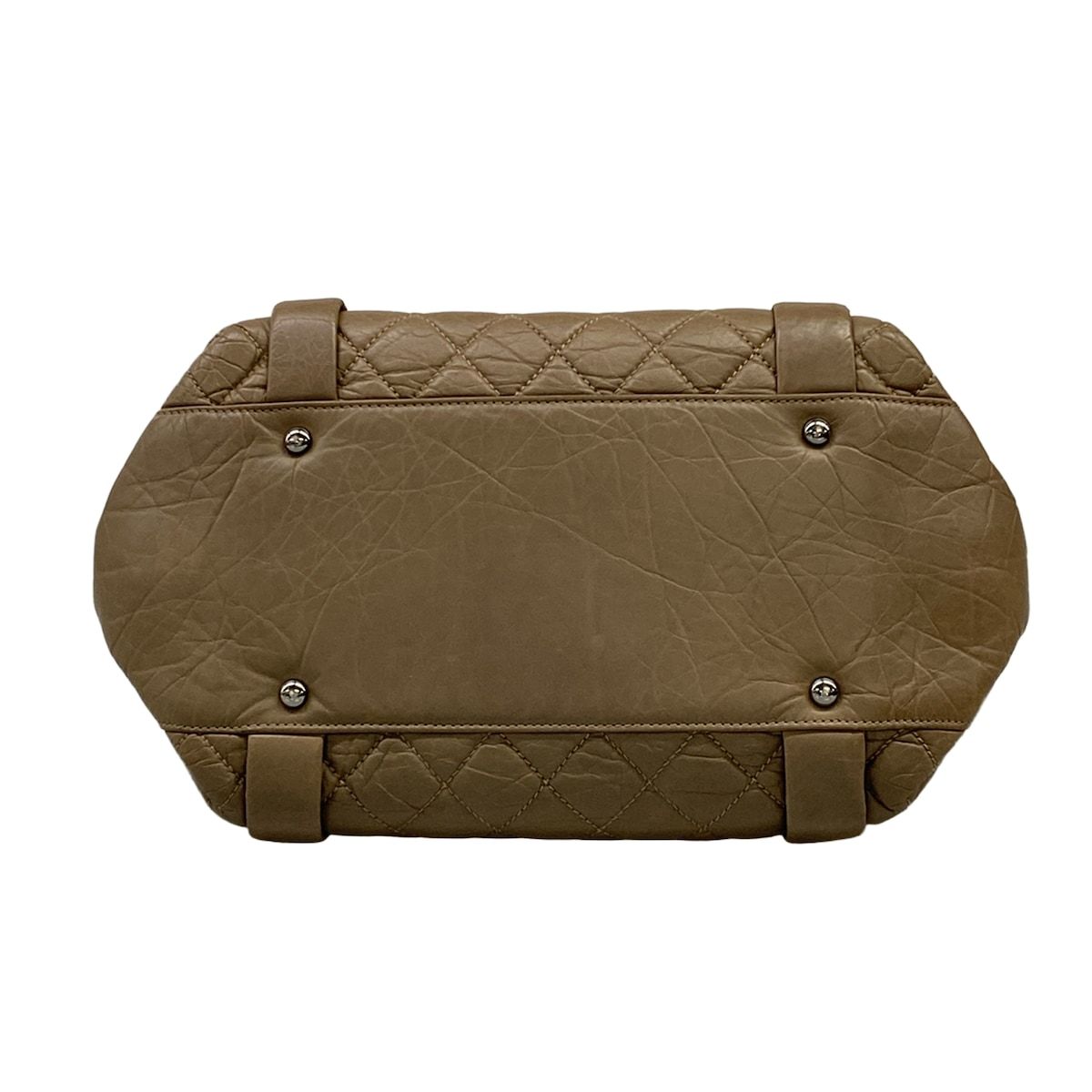 Chanel Shoulder Bag Blade Quilted Gray Beige CC Logo Silver — view 5