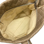 Chanel Shoulder Bag Blade Quilted Gray Beige CC Logo Silver — view 7