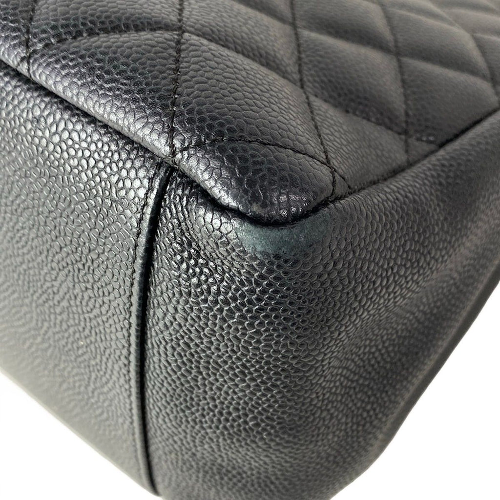 Chanel Tote Reprint Chain Grand Shopping GST Black Gold CC Logo — view 7