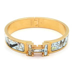 Hermes Bangle Click Gold Light Blue Multi Bracelet