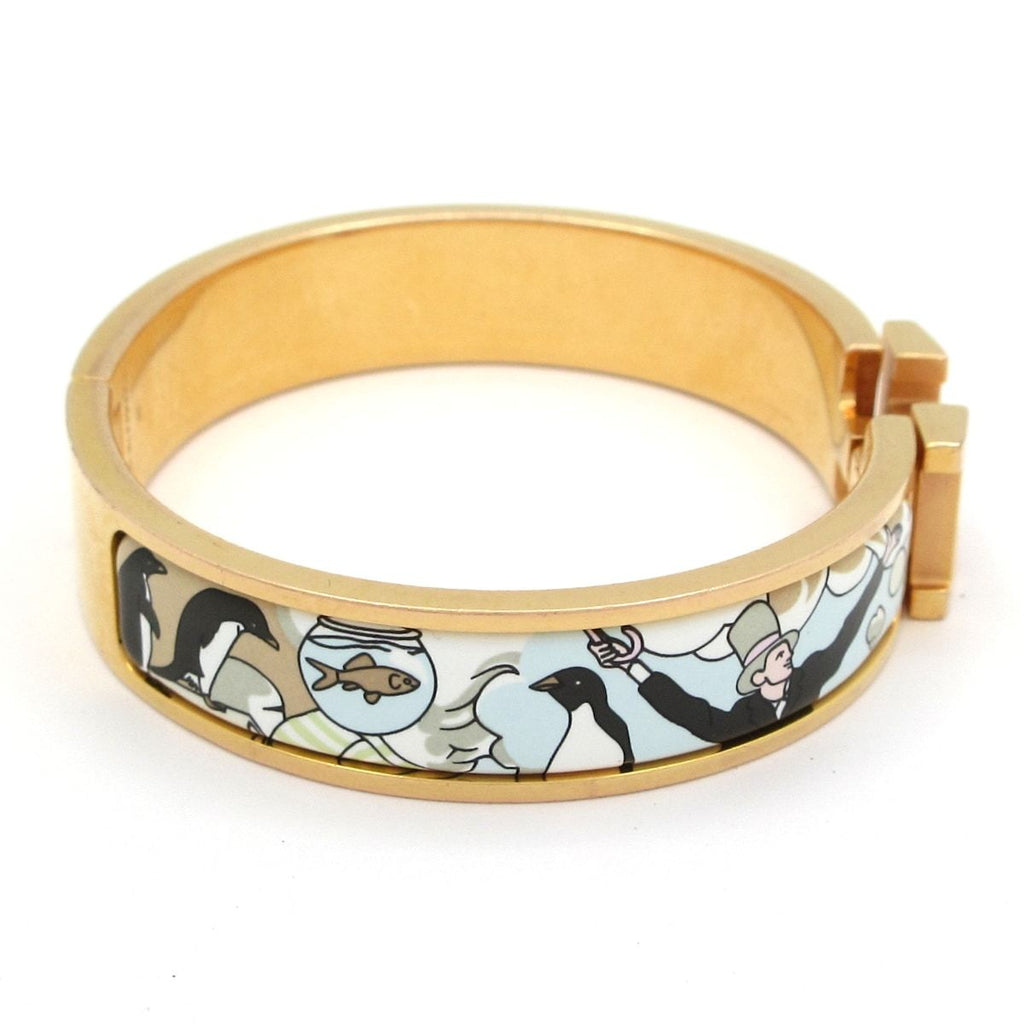 Hermes Bangle Click Gold Light Blue Multi Bracelet — view 2
