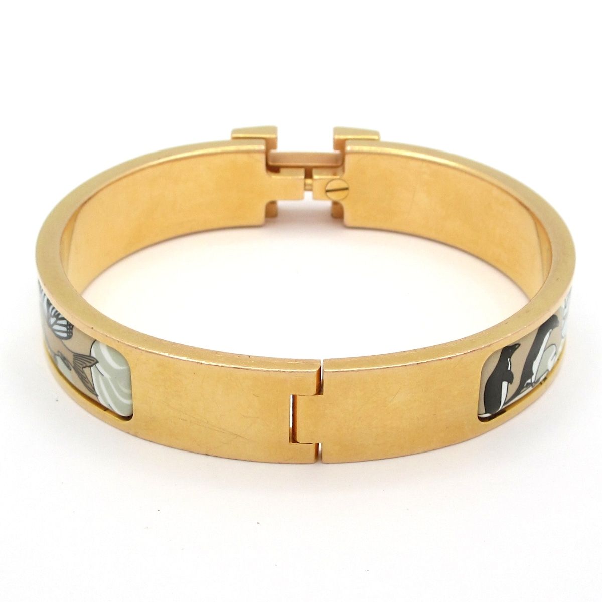 Hermes Bangle Click Gold Light Blue Multi Bracelet — view 3
