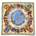 Hermes Carre 90 Prieres AU Vent Prayer in the Wind Blue Multicolor Scarf Silk