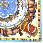 Hermes Carre 90 Prieres AU Vent Prayer in the Wind Blue Multicolor Scarf Silk — view 4