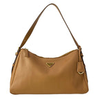 Prada Shoulder Bag Eme Large Light Brown Leather