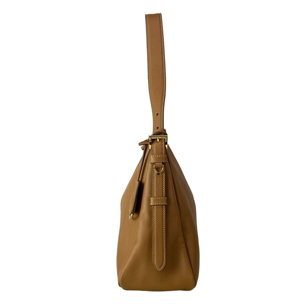 Prada Shoulder Bag Eme Large Light Brown Leather — view 4