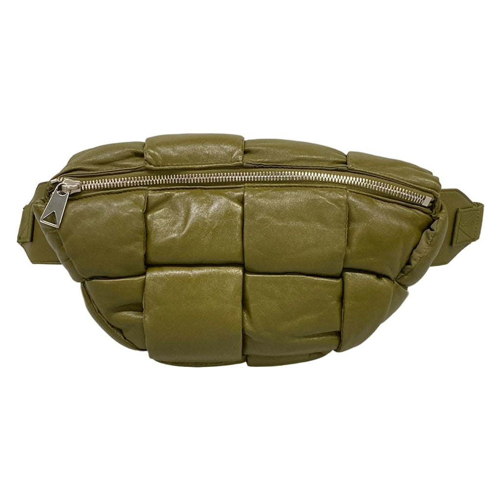 Bottega Veneta Waist Pouch Bum Bag Cassette Khaki Leather