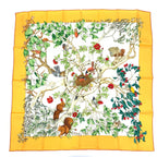 Hermes Carre 90 AU Coeur Des Bois in the Woods Orange Silk — view 6