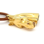 Hermes Necklace Cheval Leather Gold Brown Horse Head — view 6