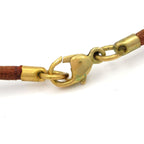 Hermes Necklace Cheval Leather Gold Brown Horse Head — view 4