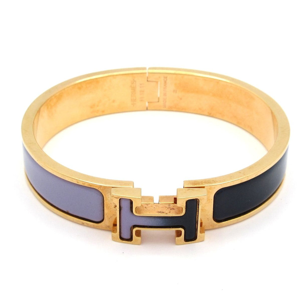 Hermes Bangle Click Gold Navy Light Purple Bracelet