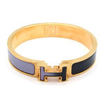 Hermes Bangle Click Gold Navy Light Purple Bracelet