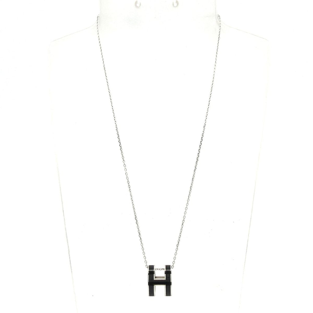 Hermes Necklace Pop Black Silver — view 2