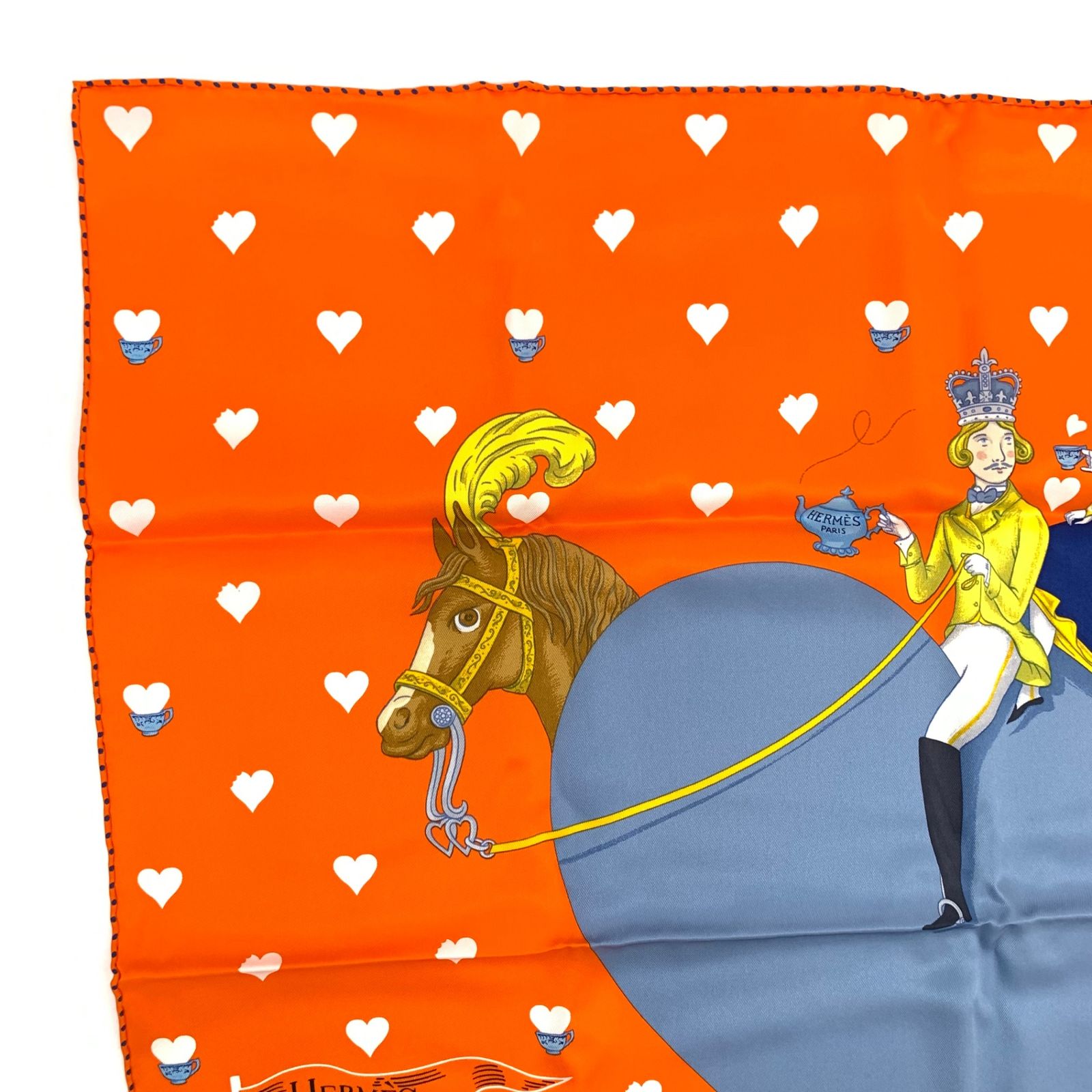 Hermes Scarf Carre 70 Tea Time Medaillons Medallons Orange — view 3