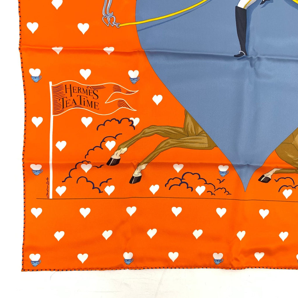 Hermes Scarf Carre 70 Tea Time Medaillons Medallons Orange — view 6