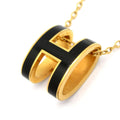 Hermes Necklace Pop Black Gold