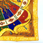 Hermes Scarf Carre 90 Carpe Diem Enjoy Your Day Yellow Sun Moon Stars — view 5