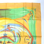 Hermes Carre 90 Smiles in Third Millenary Yellow Multicolor Scarf Silk — view 3