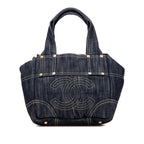 Chanel Spark Ring Denim CC Logo Handbag Indigo Blue
