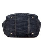 Chanel Spark Ring Denim CC Logo Handbag Indigo Blue — view 3