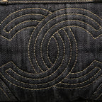 Chanel Spark Ring Denim CC Logo Handbag Indigo Blue — view 4
