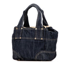 Chanel Spark Ring Denim CC Logo Handbag Indigo Blue — view 2