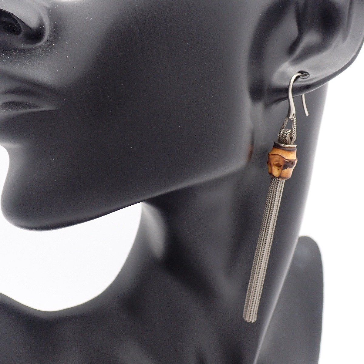 Gucci Tassel Drop Earrings 925 Sterling Silver Bamboo Pawn — view 6