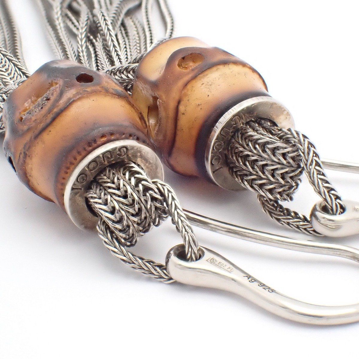 Gucci Tassel Drop Earrings 925 Sterling Silver Bamboo Pawn — view 3