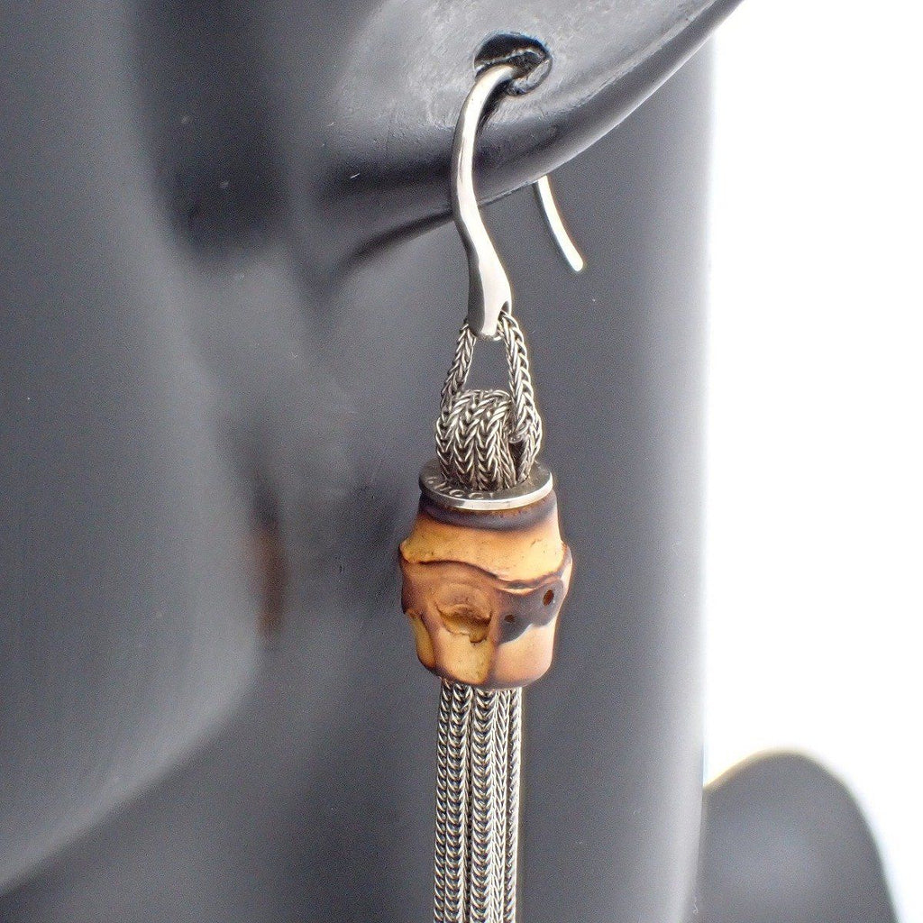 Gucci Tassel Drop Earrings 925 Sterling Silver Bamboo Pawn — view 5
