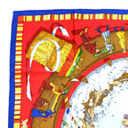 Hermes Carre 90 Prieres AU Vent Prayer in the Wind Silk Scarf Red Blue — view 2