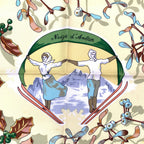 Hermes Carre 90 Neige D'antan Last Year's Snow Yellow Christmas Silk Scarf — view 6