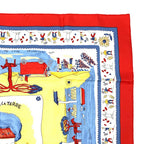 Hermes Carre 90 RE Tour a la Terre Return Silk Scarf — view 3