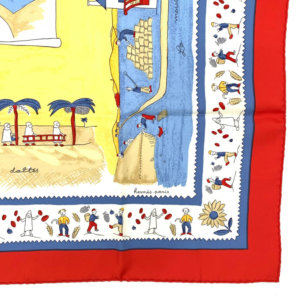 Hermes Carre 90 RE Tour a la Terre Return Silk Scarf — view 4
