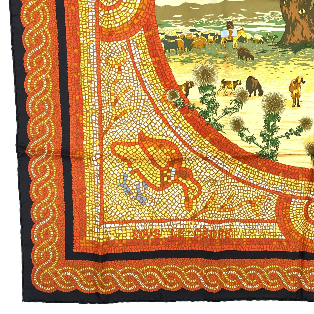 Hermes Carre 90 Sous le Cedre Under the Cedar Multicolor Silk Scarf — view 7