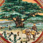 Hermes Carre 90 Sous le Cedre Under the Cedar Multicolor Silk Scarf — view 8