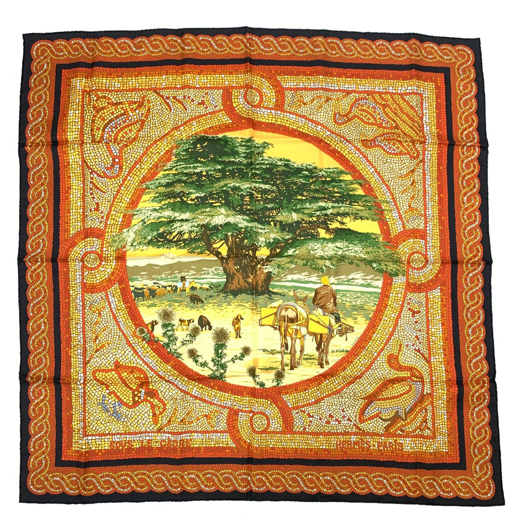 Hermes Carre 90 Sous le Cedre Under the Cedar Multicolor Silk Scarf — view 3